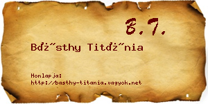 Básthy Titánia névjegykártya
